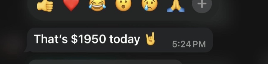 That's $1950 today