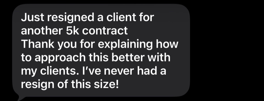 Just resigned a client for another 5k contract